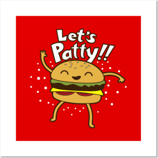 Funny Kawaii Burger Pun Party Cartoon Gift for Burger Lovers Posters and Art